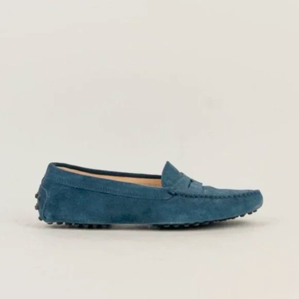 Tod's Blue Suede Gommino Driving Shoes